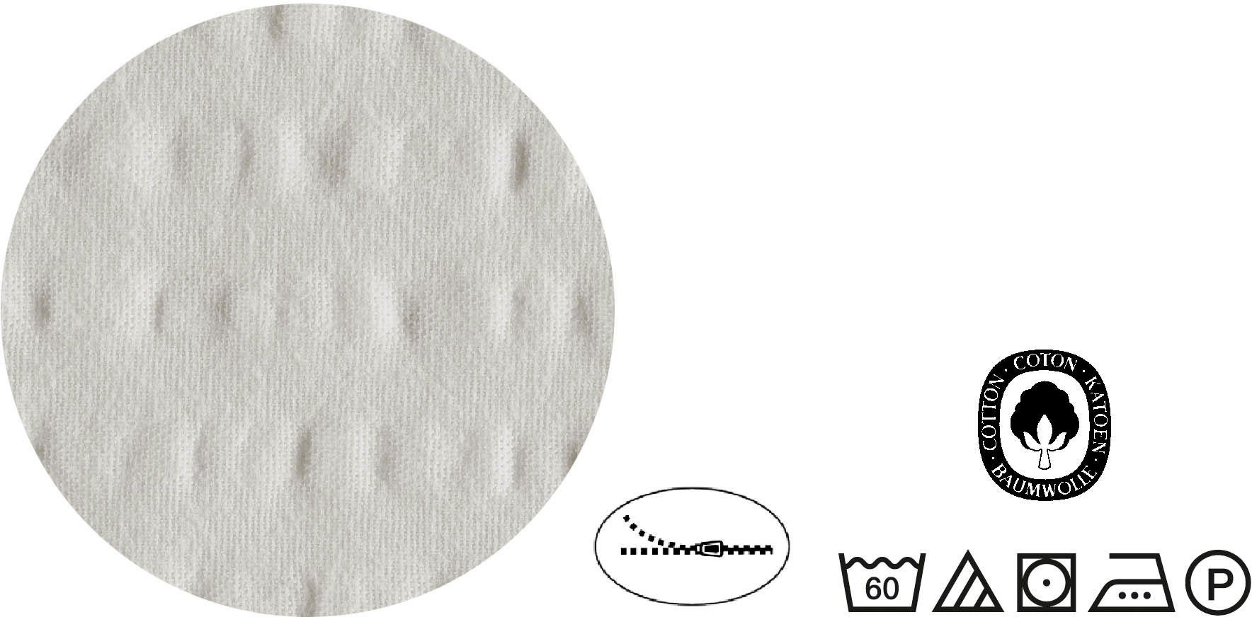 Bettwäsche Ella, Biberna, Seersucker, 2 teilig, absolut bügelfrei, 100% Baumwolle, mit Reißverschluss, ganzjährig