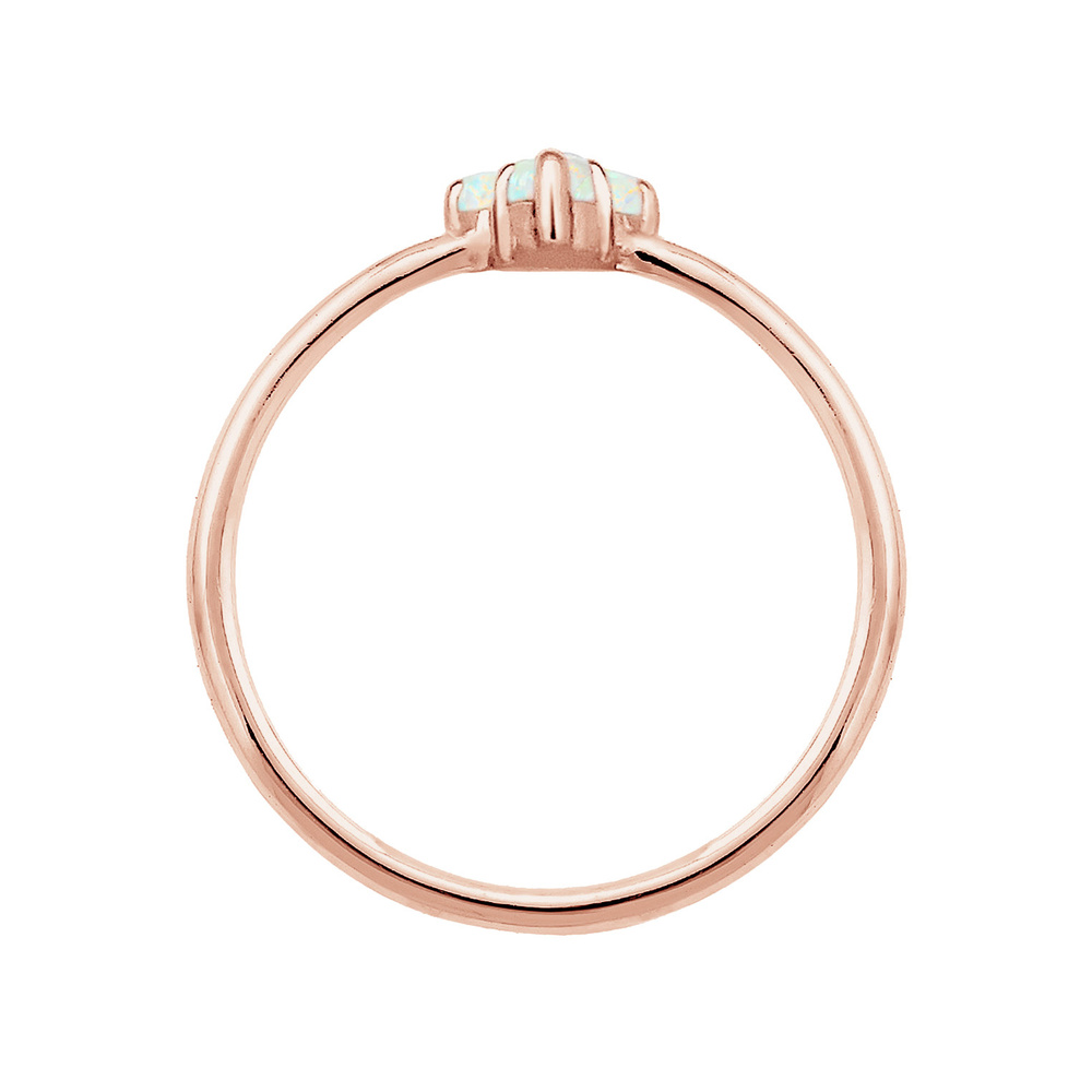 Elli Elli Bague Cercle Géo Tendance Opale 925 Argent Bague