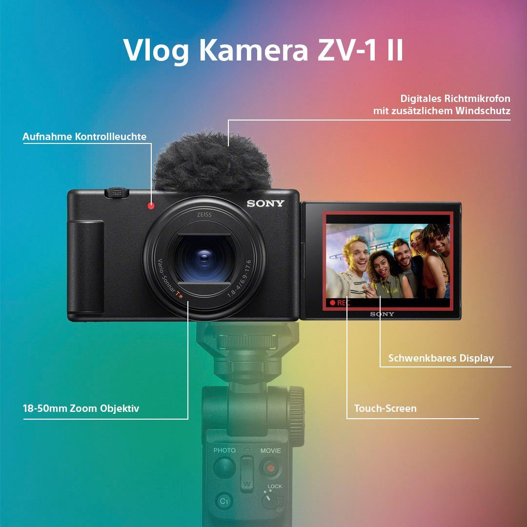 Sony Vlog-Kamera ZV-1 II 4K Ultra HD Video Systemkamera (20,1 MP, 2,7x opt. Zoom, Bluetooth, WLAN (Wi-Fi)