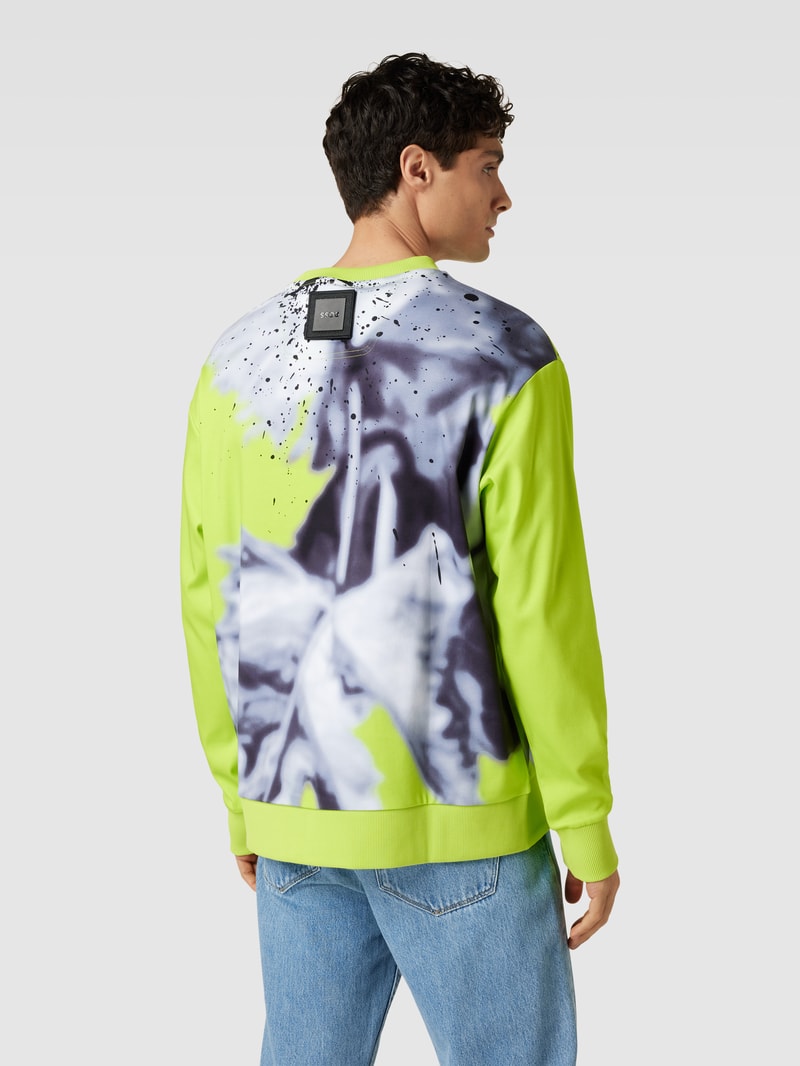 Sweatshirt mit Rundhalsausschnitt Modell 'Salbo Lotus' in neon grün