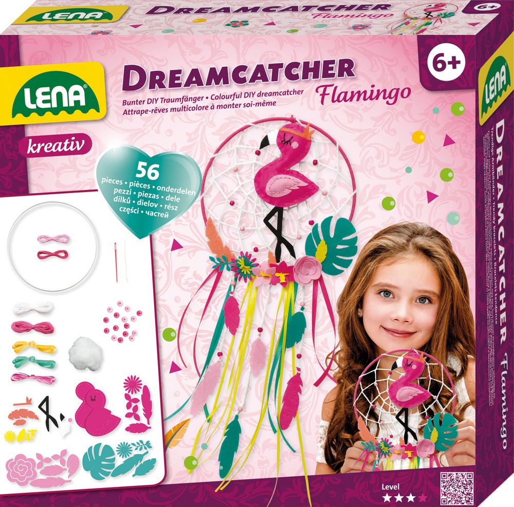 LENA Dreamcatcher Flamingo, Faltschachtel