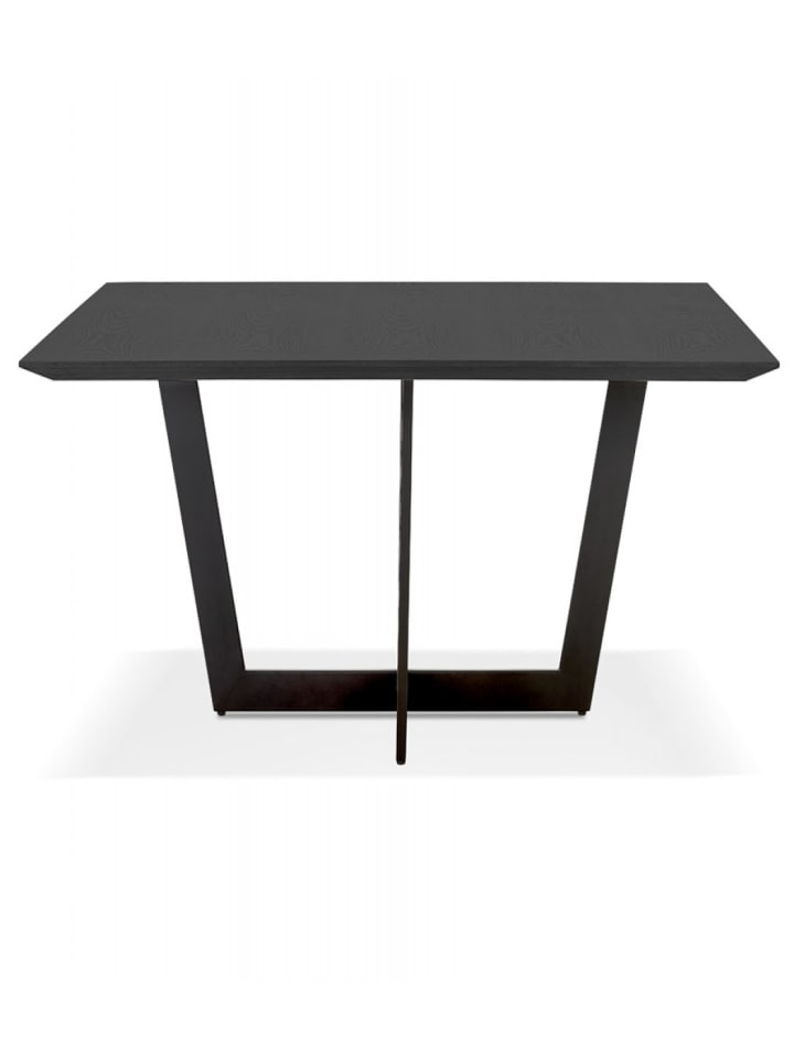 KADIMA DESIGN Quadratischer Esstisch aus MDF Holz mit Eschenfurnier | Industrial in Schwarz günstig kaufen onesize
