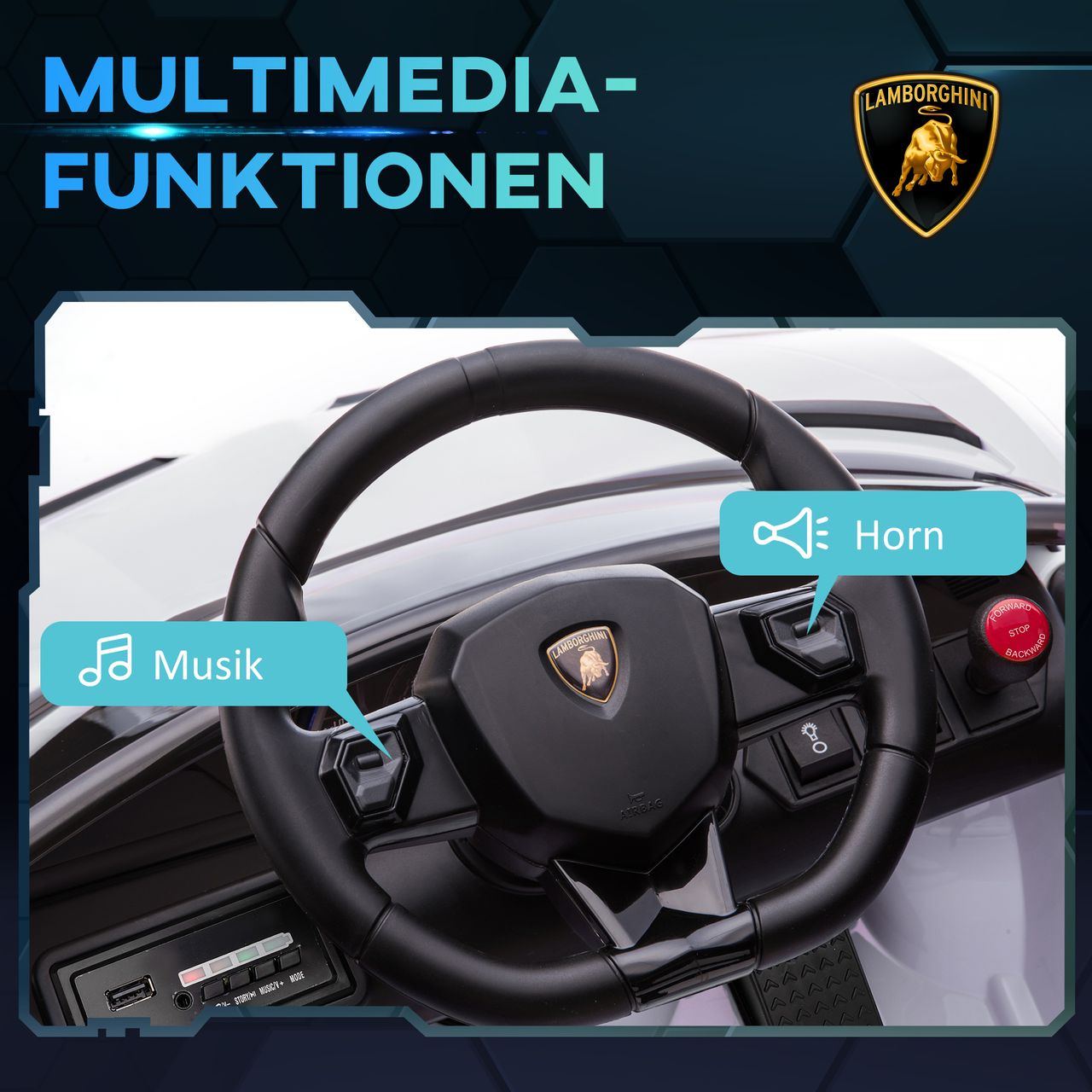 HOMCOM Elektroauto Elektrisches Kinderfahrzeug, Kinderauto inkl. Fernbedienung