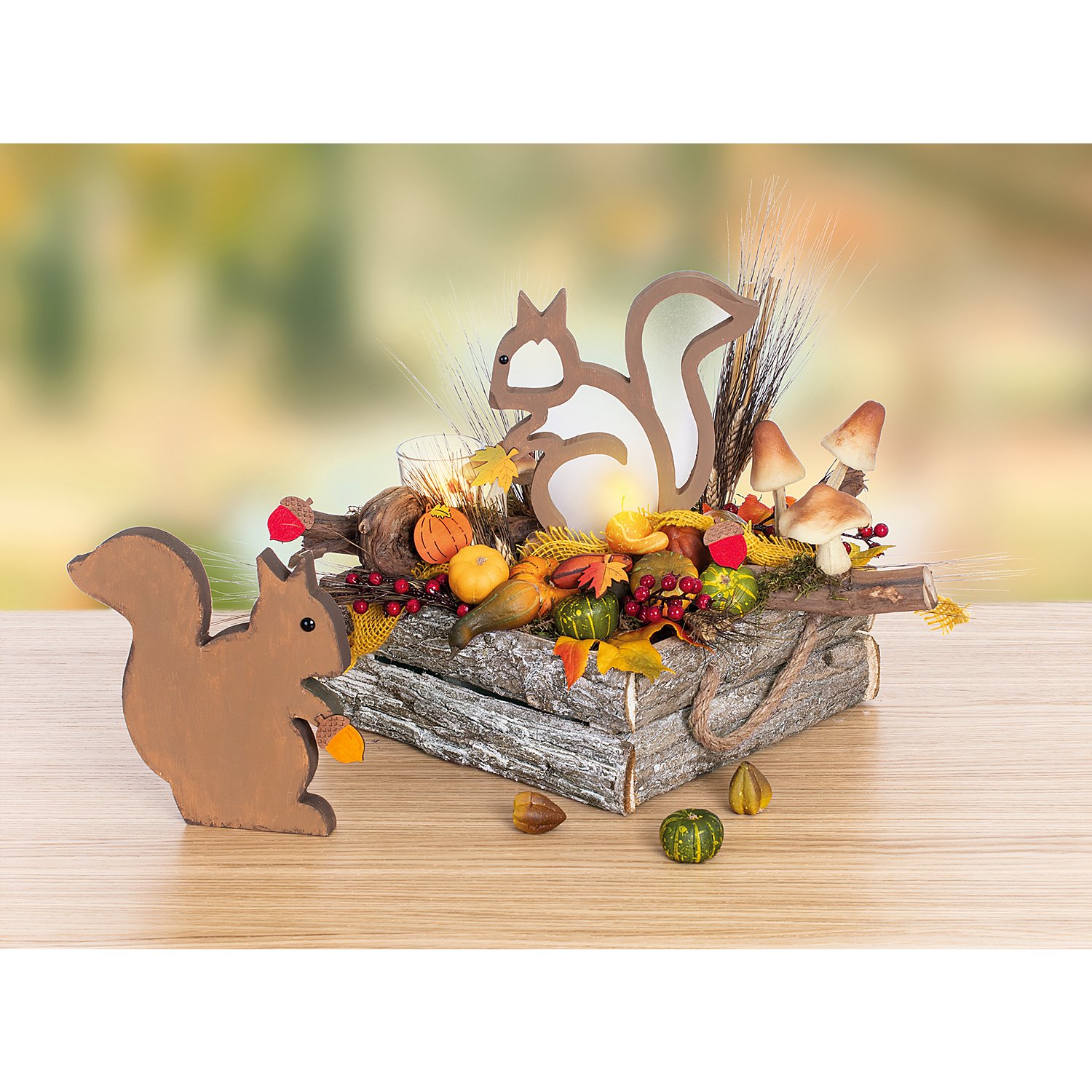 Eichhörnchen aus Holz, 18 cm, 2 Stück