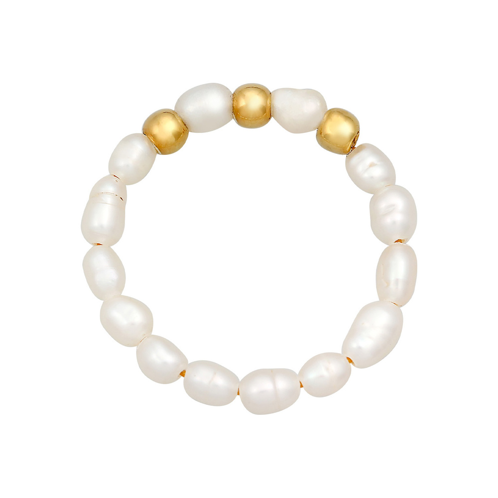 Elli Elli Bague Femmes Beads Tendance avec perles d'eau douce en argent sterling 925 p Bague