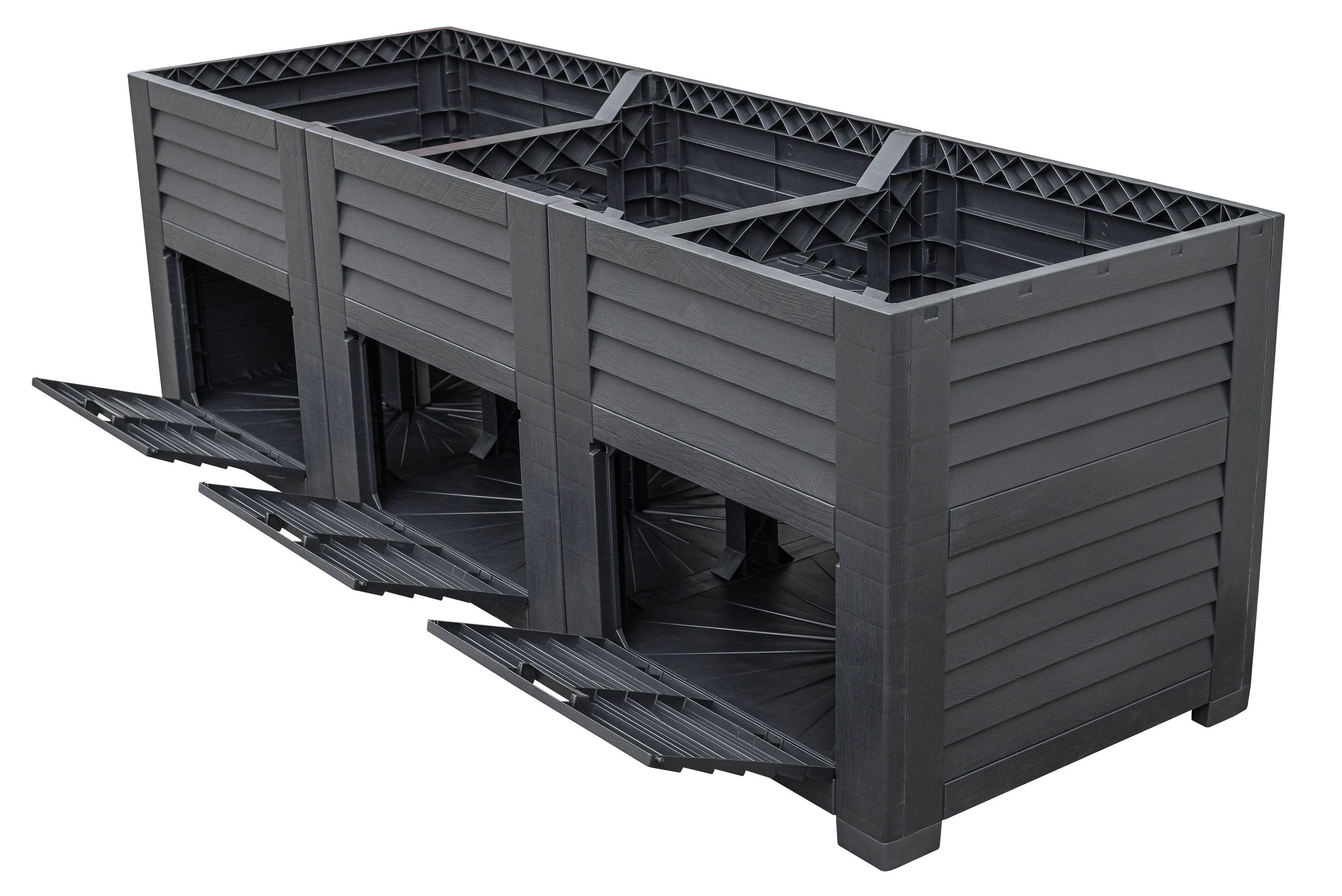 dynamic24 Hochbeet 600 Liter, Hochbeet 226cm Garten Schrank Frühbeet Kräuterbeet Pflanzkasten
