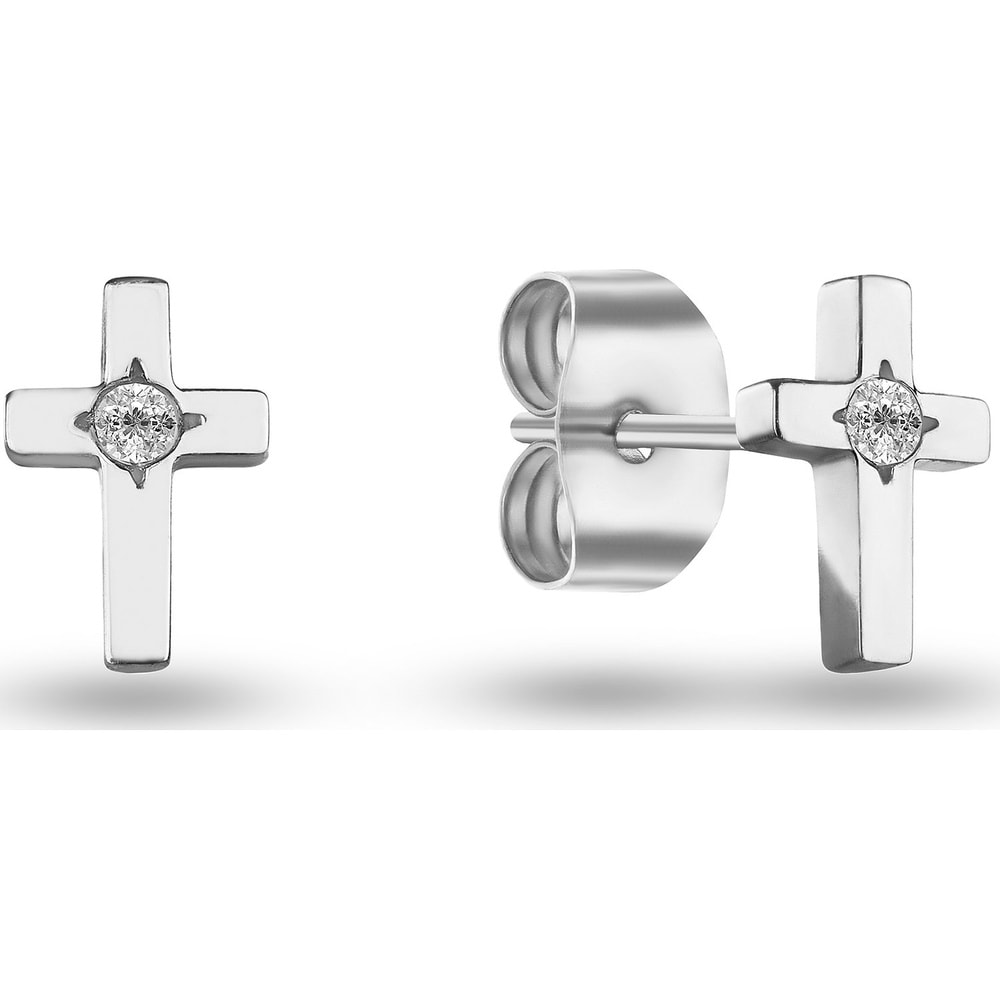 FAVS Boucles d'oreilles à fermoir à poussette Acier inoxydable Boucles d'oreilles