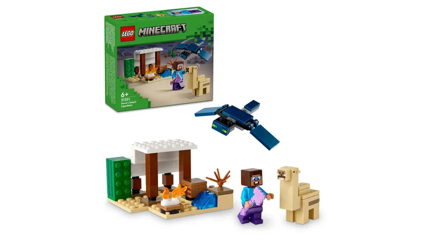 LEGO Minecraft 21251 Steves Wüstenexpedition, Spielzezug-Set zum Bauen