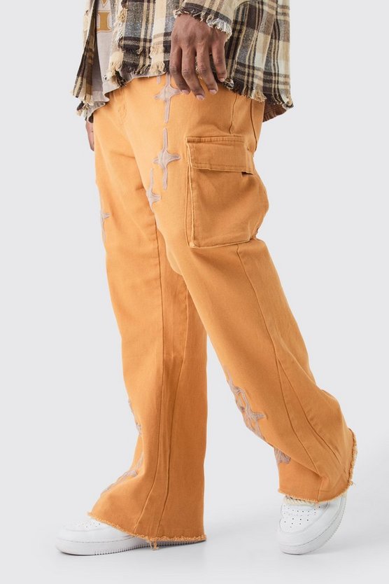 Plus Skinny Schlag Cargo-Hose mit Applikation