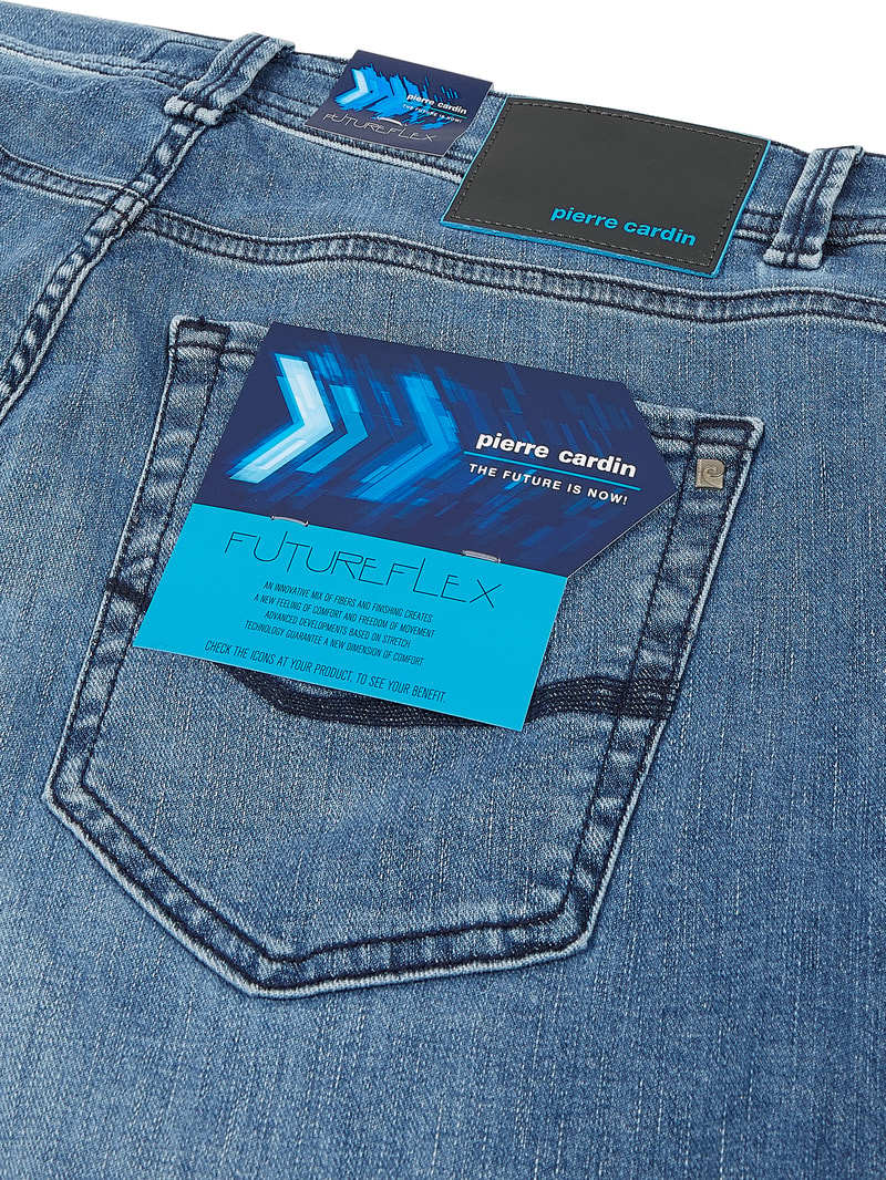 Tapered Fit Jeans mit Stretch-Anteil Modell 'Lyon' - 'Futureflex' in jeans