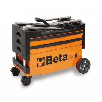 Beta 027000201 C27S Foldable Mobile Tool Trolley 2 Drawers Orange