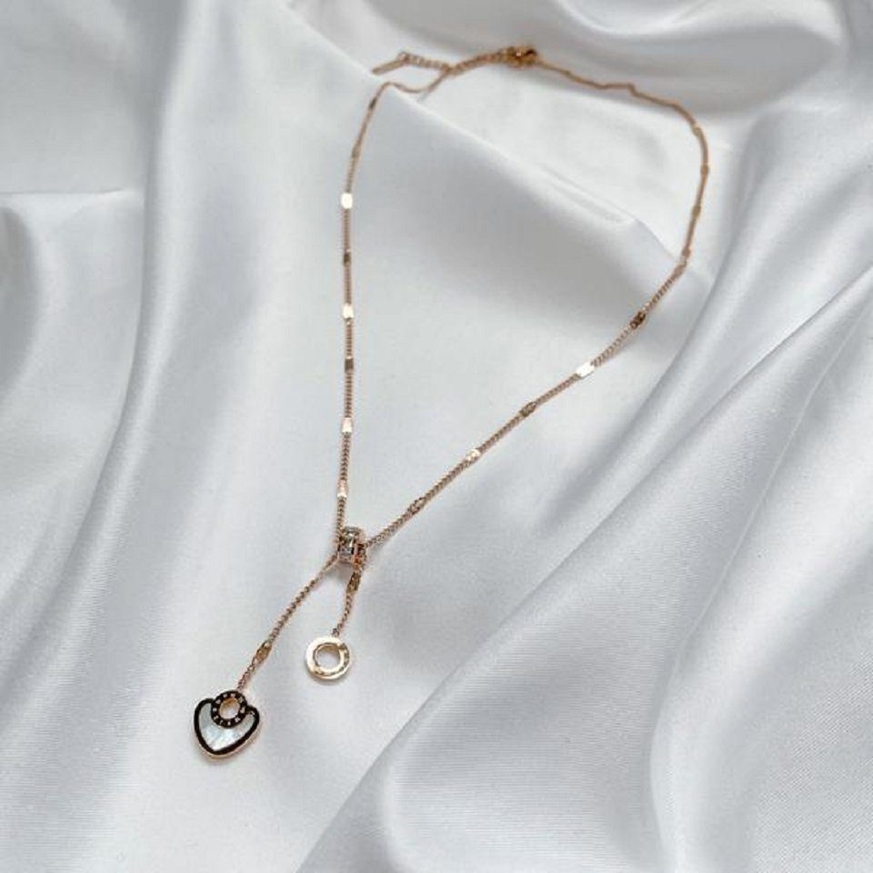 ENGELSINN Edelstahlkette Luna Rose mit Perlmutt inkl. Geschenkbox (1-tlg)