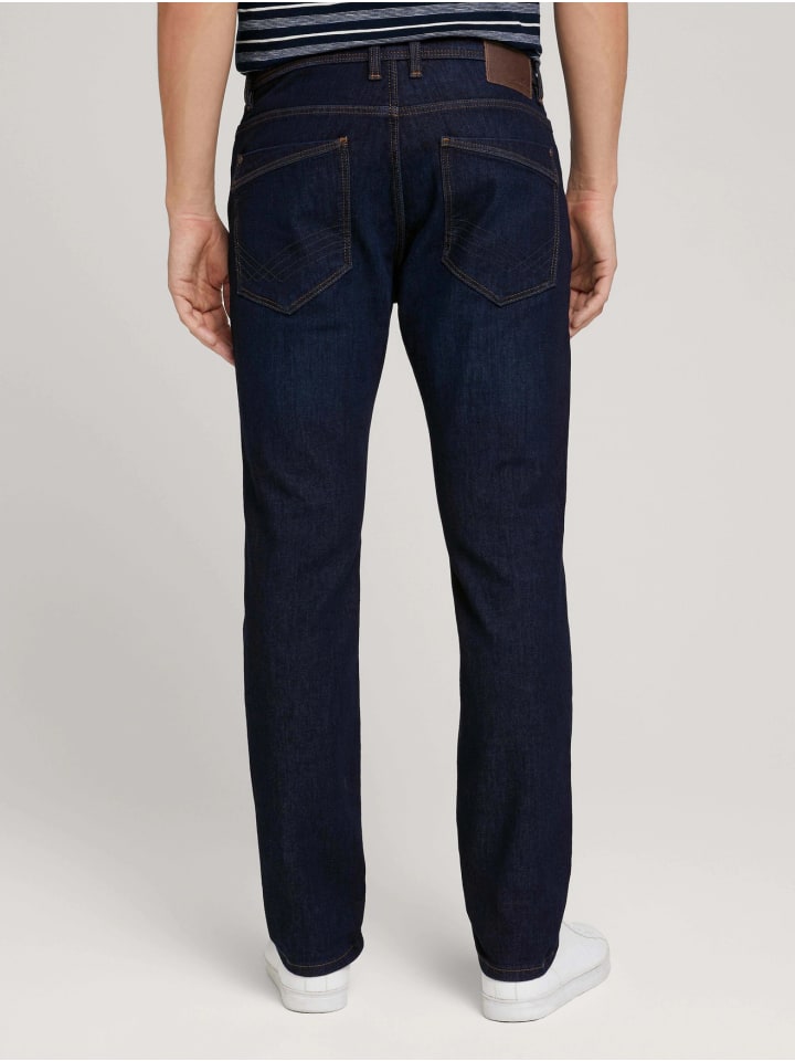 Tom Tailor Regular Slim Fit Jeans Basic Stretch Raw Hose JOSH in Blau günstig kaufen