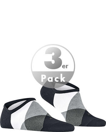 Burlington, Sneakersocken, Bio Baumwolle, schwarz-grau gemustert