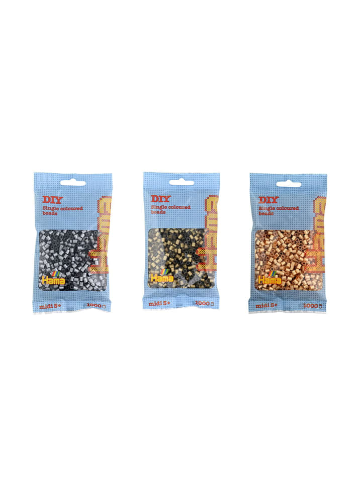Hama 3tlg. Set: Midi-Bügelperlen-Set Gold/Silber/Bronze in bunt günstig kaufen onesize