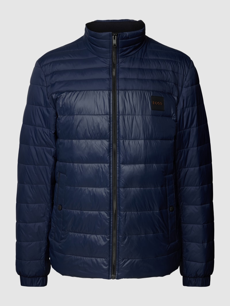 Steppjacke mit Label-Patch Modell 'Oden' in blau