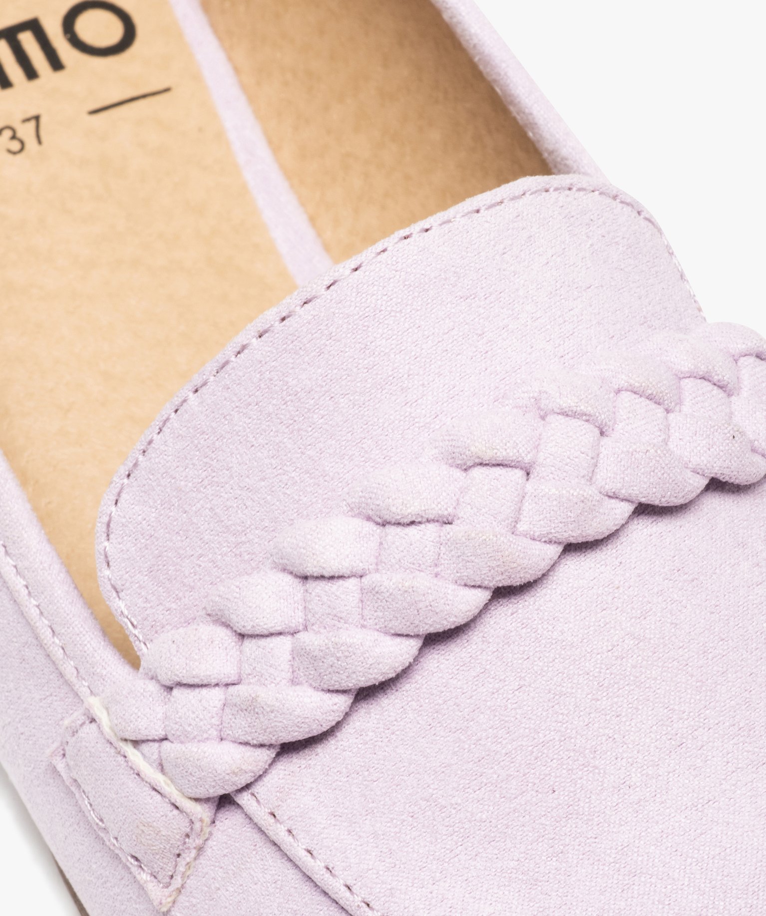 Mocassins femme unis à bride tressée violet | GEMO