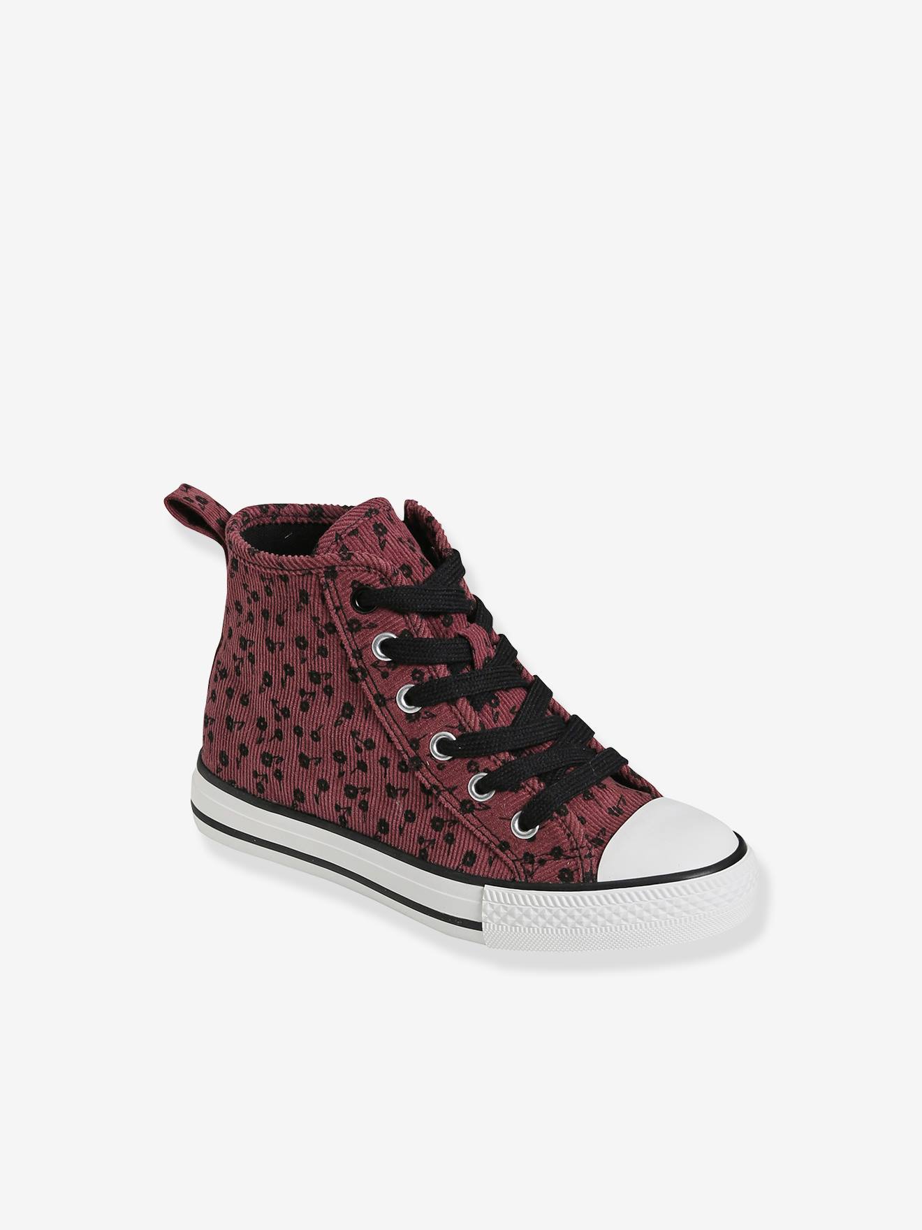 Vertbaudet Mädchen High-Sneakers mit Reißverschluss, Cord - altrosa
