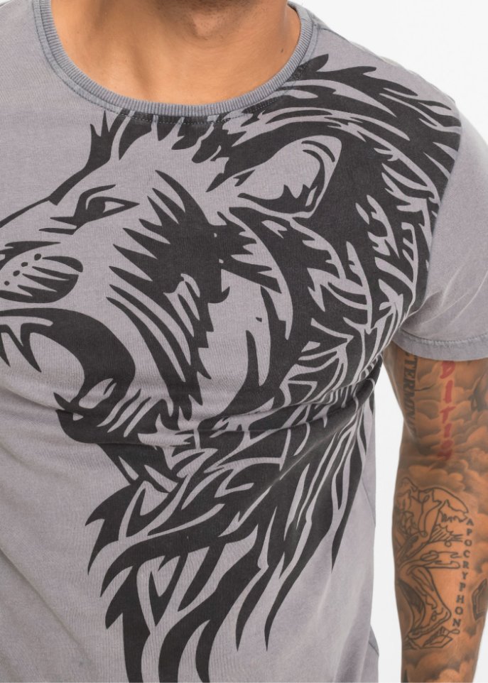 Pflegeleichtes T-Shirt aus Baumwolle, Slim Fit