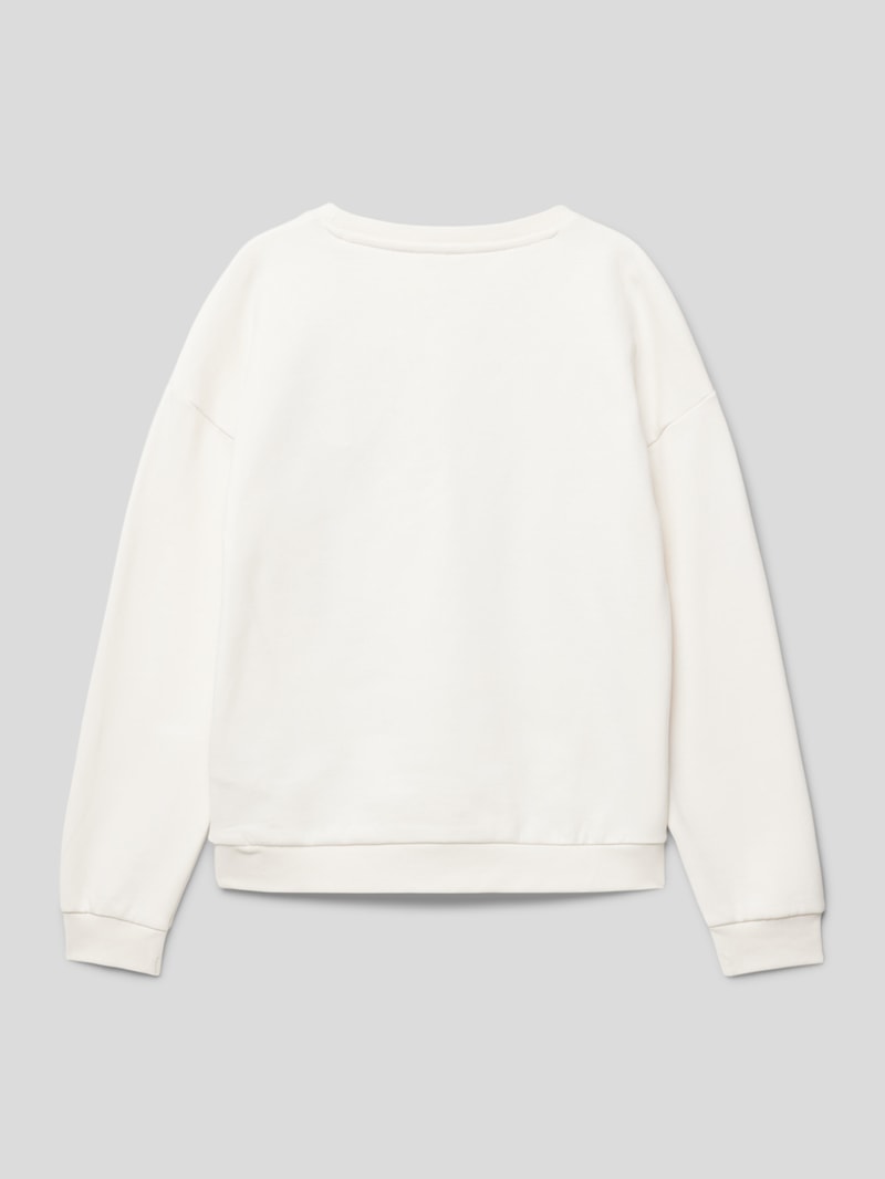 Sweatshirt mit Label-Strasssteinbesatz in offwhite