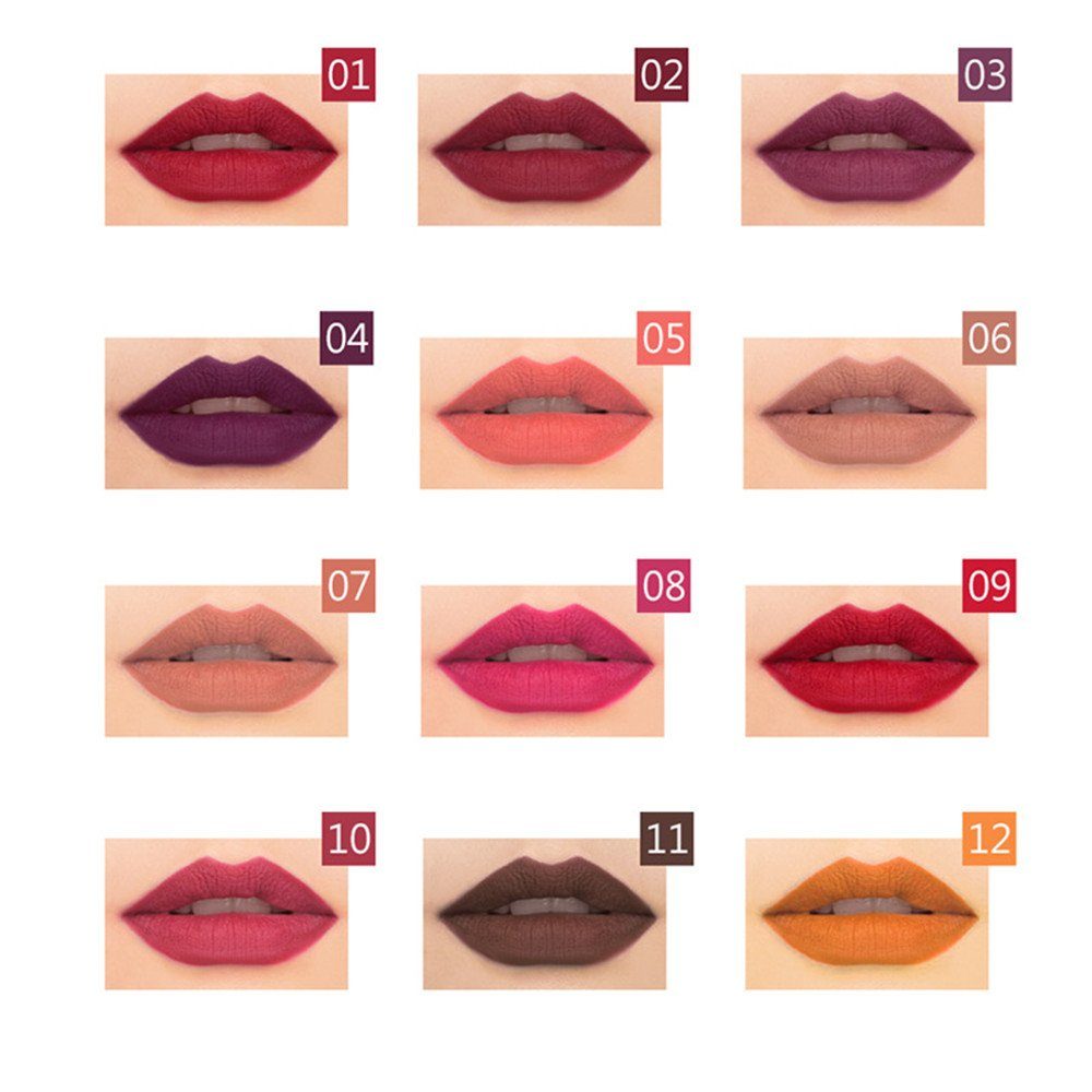 XDeer Lipliner Lipliner Set,12 Farben Lippenkonturenstift,Matte Lippen, Makeup,Lip Liner Pencil