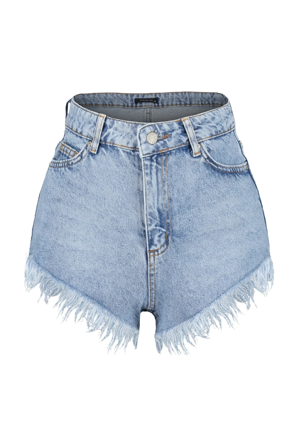 Trendyol Collection  Shorts - Blau - Hoher Bund