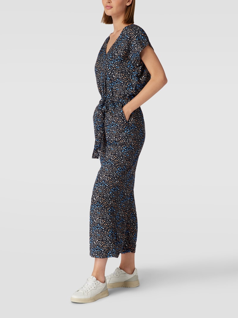 Jumpsuit mit Allover-Muster Modell 'KAilona' in marineblau