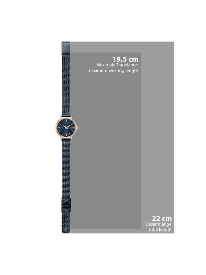 Eastside NY Damen Quarzuhr roségold Edelstahl blau in blau günstig kaufen 19 cm