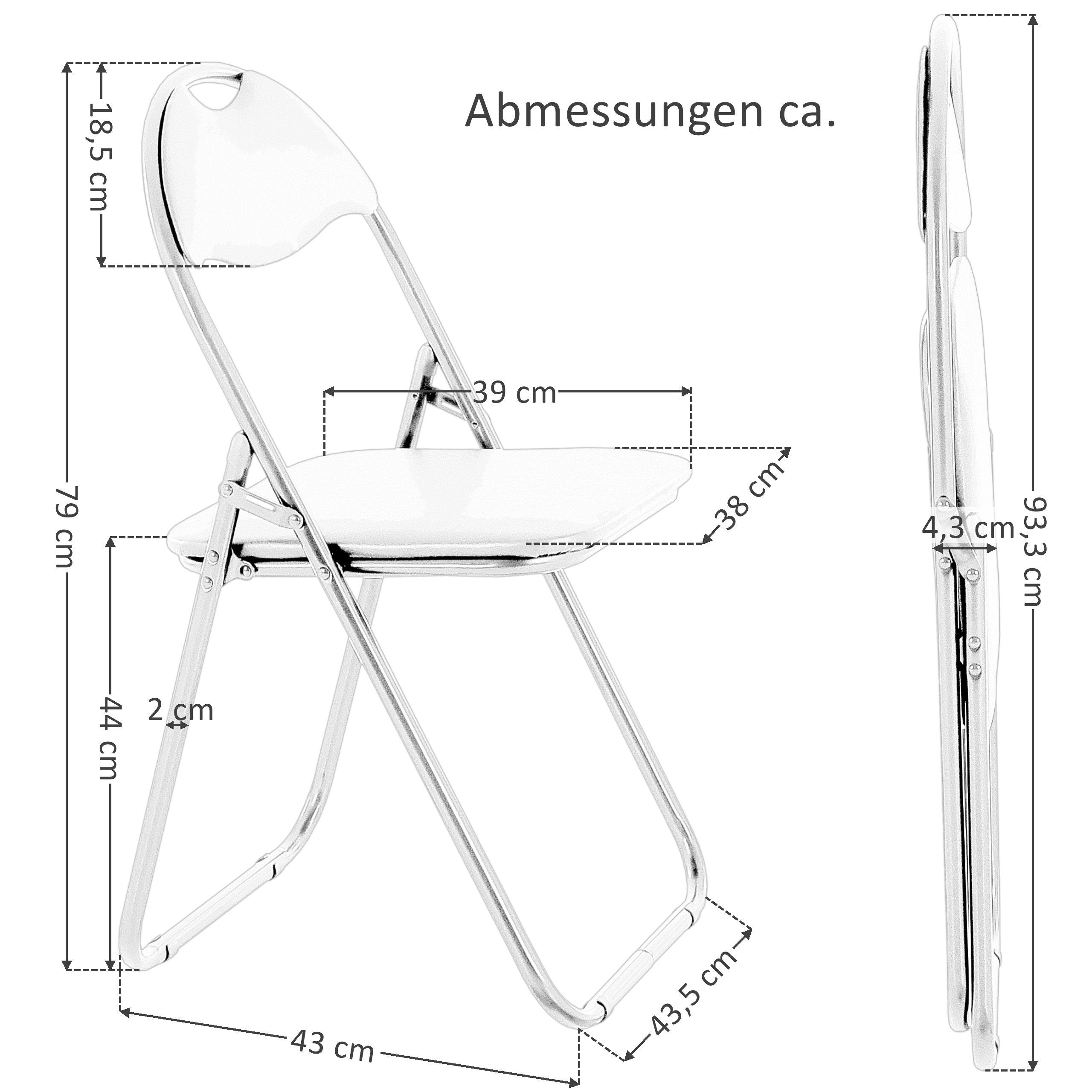 Raburg Klappstuhl PAUL, stabiles Faltstuhl/Gästestuhl-Set aus Stahl, verschiedene Farben (Set), Soft-Kunstleder, gepolstert, bis 100 kg belastbar, pro Stuhl 3,5 kg
