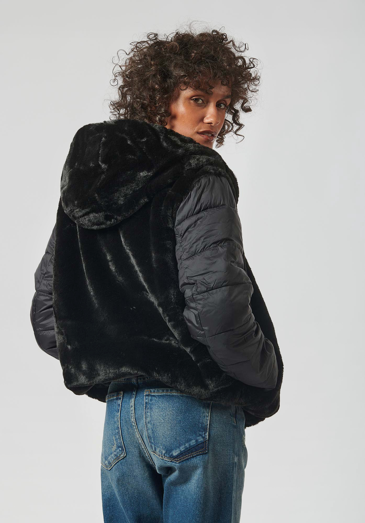 PORRY  Doudoune noire réversible femme