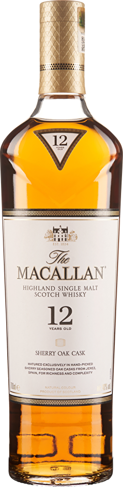 The Macallan Scotch Whisky Single Malt Sherry Oak Cask 12 YO 0,7 Liter im Geschenkkarton