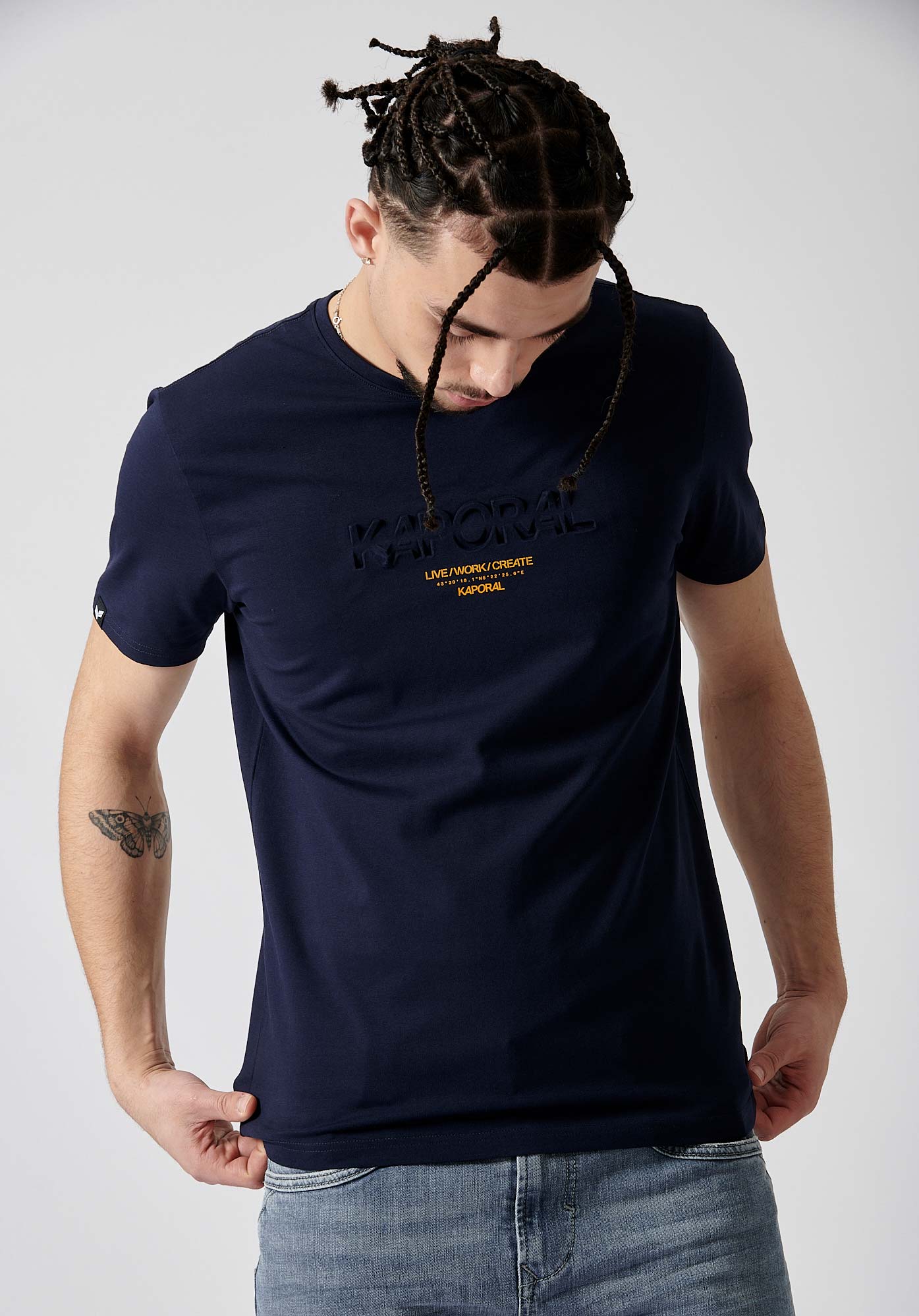 NIRAJ  T-shirt bleu homme