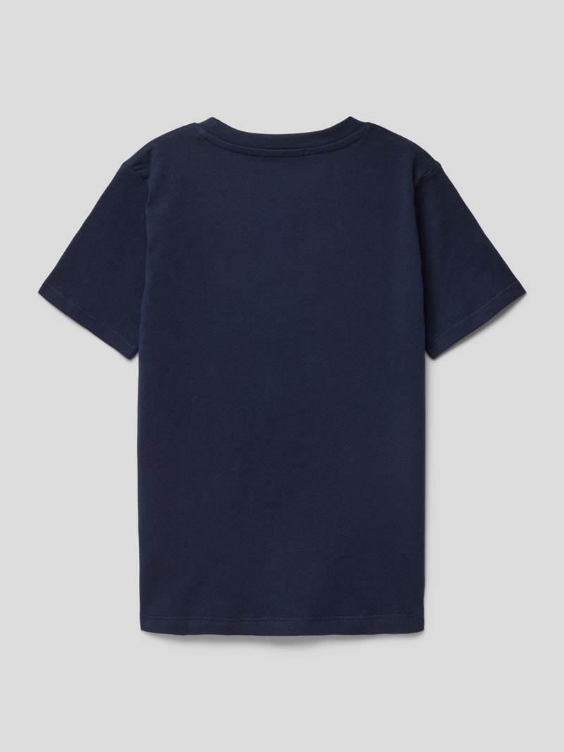 T-Shirt mit Motiv-Print in marineblau