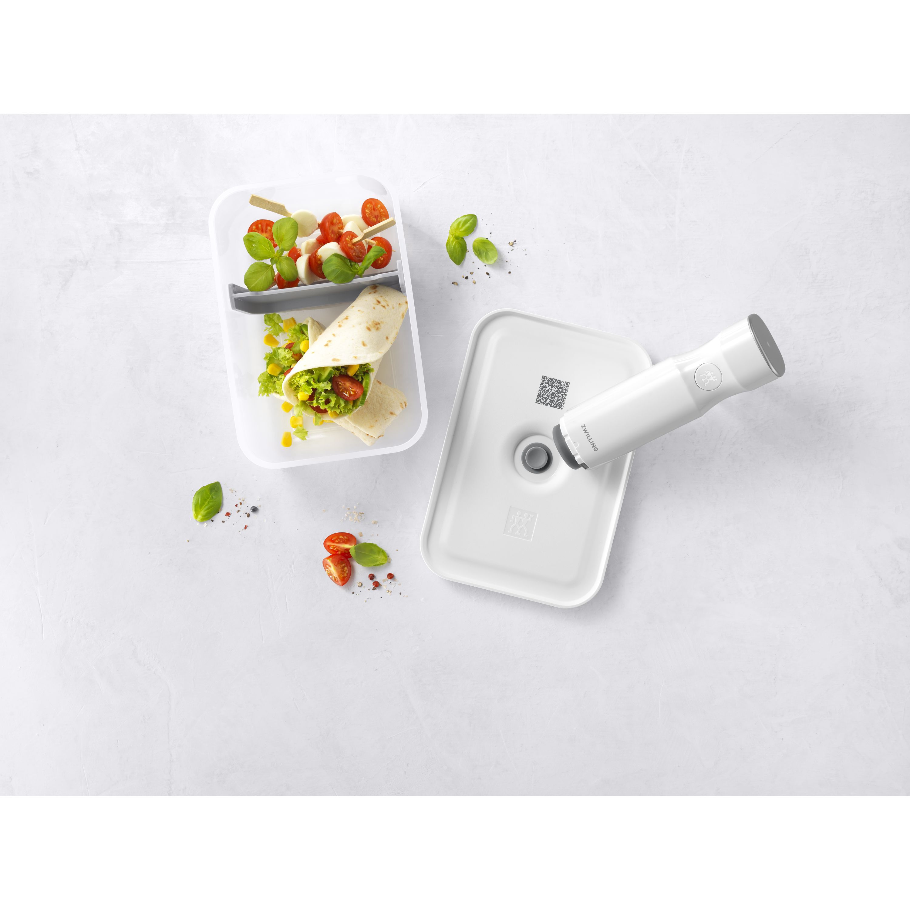 Vakuum Lunchbox L, Kunststoff, Semitransparent-Grau