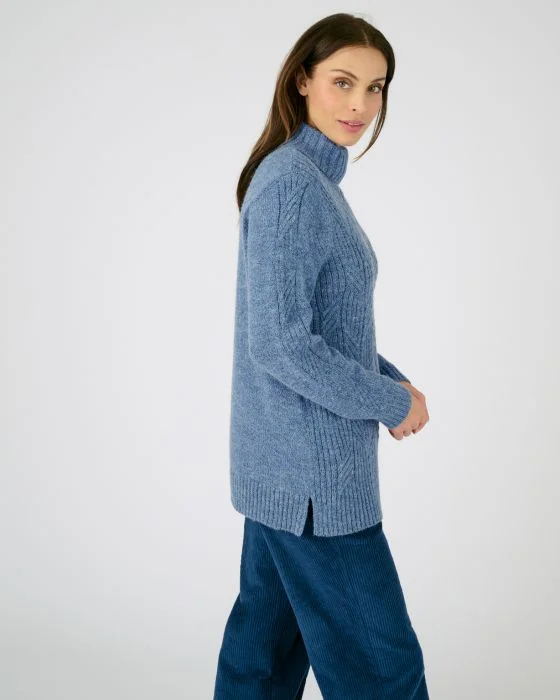 Pull col roulé maille chinée Thermolactyl
