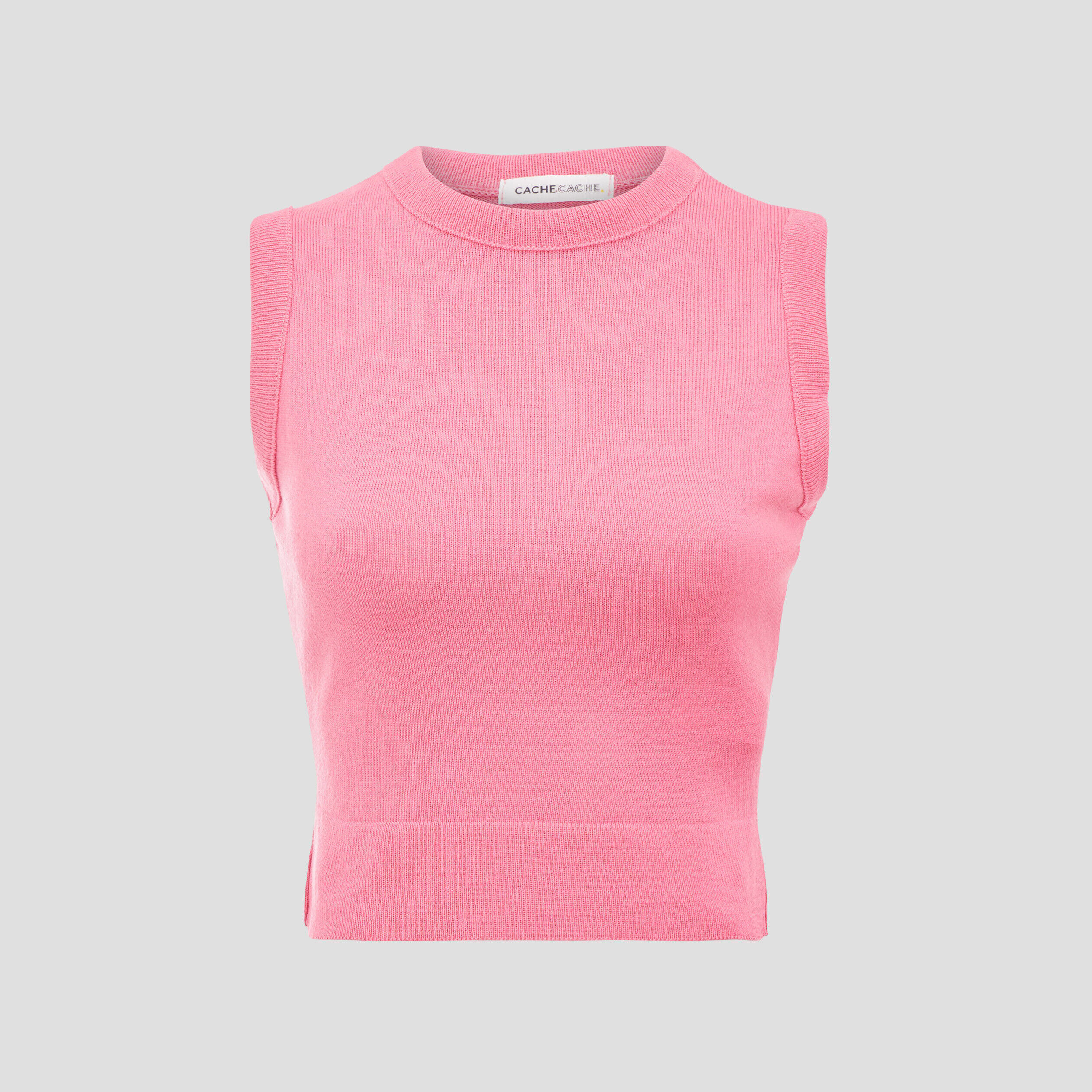 Pull débardeur sans manches rose fluo femme | Cache Cache