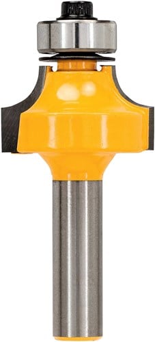 Accesorios DeWalt DT90014-QZ Fresa de perfil de cuarto de círculo con rodamiento de bolas, vástago de 8 mm, Ø25,4 mm, longitud de trabajo de 12,7 mm R6.35