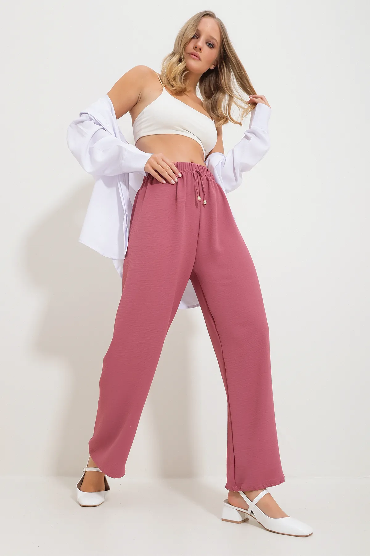 Trend Alaçatı Stili  Hose - Rosa - Straight