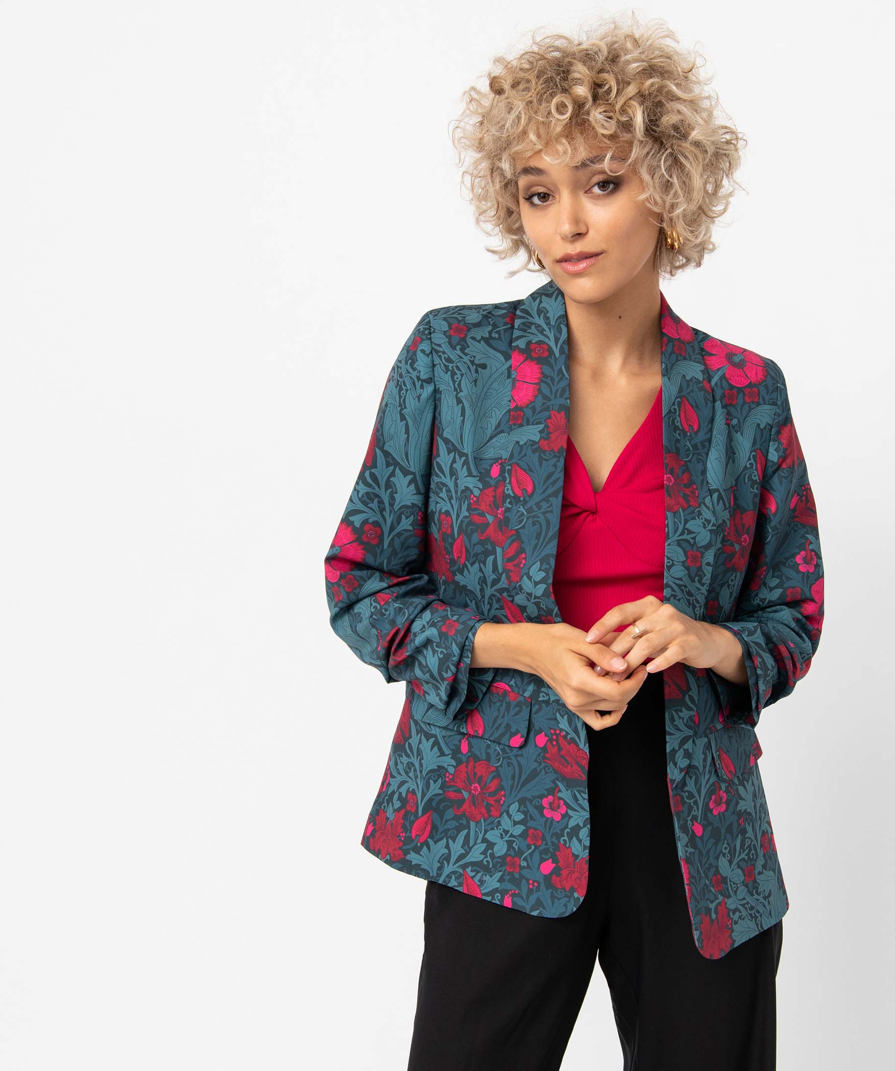Veste à manches froncées femme imprime | GEMO
