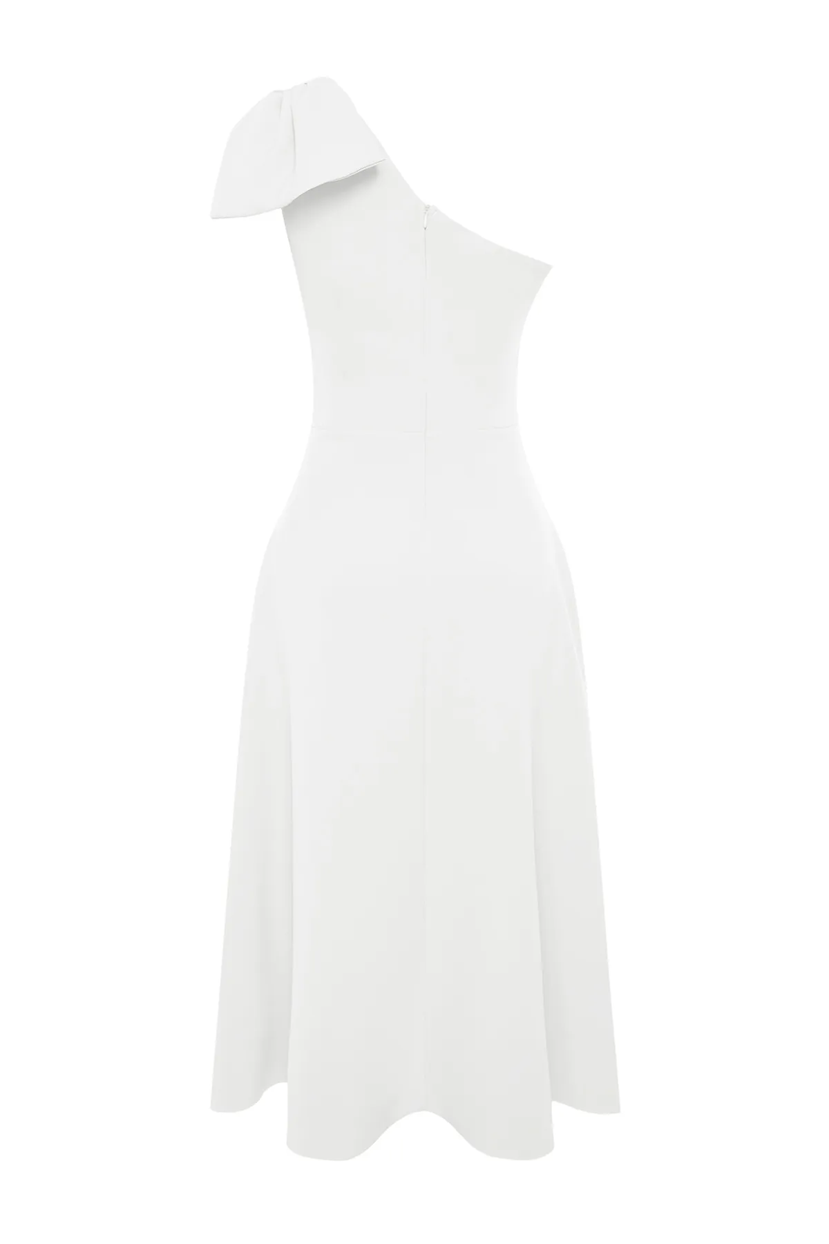 Trendyol Collection  Weißes Braut-Hochzeits-/Nikah-Elegantes Abendkleid mit Schleifendetail TPRSS24EL00105