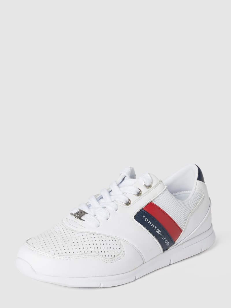 Sneaker mit Meshbesatz in weiß