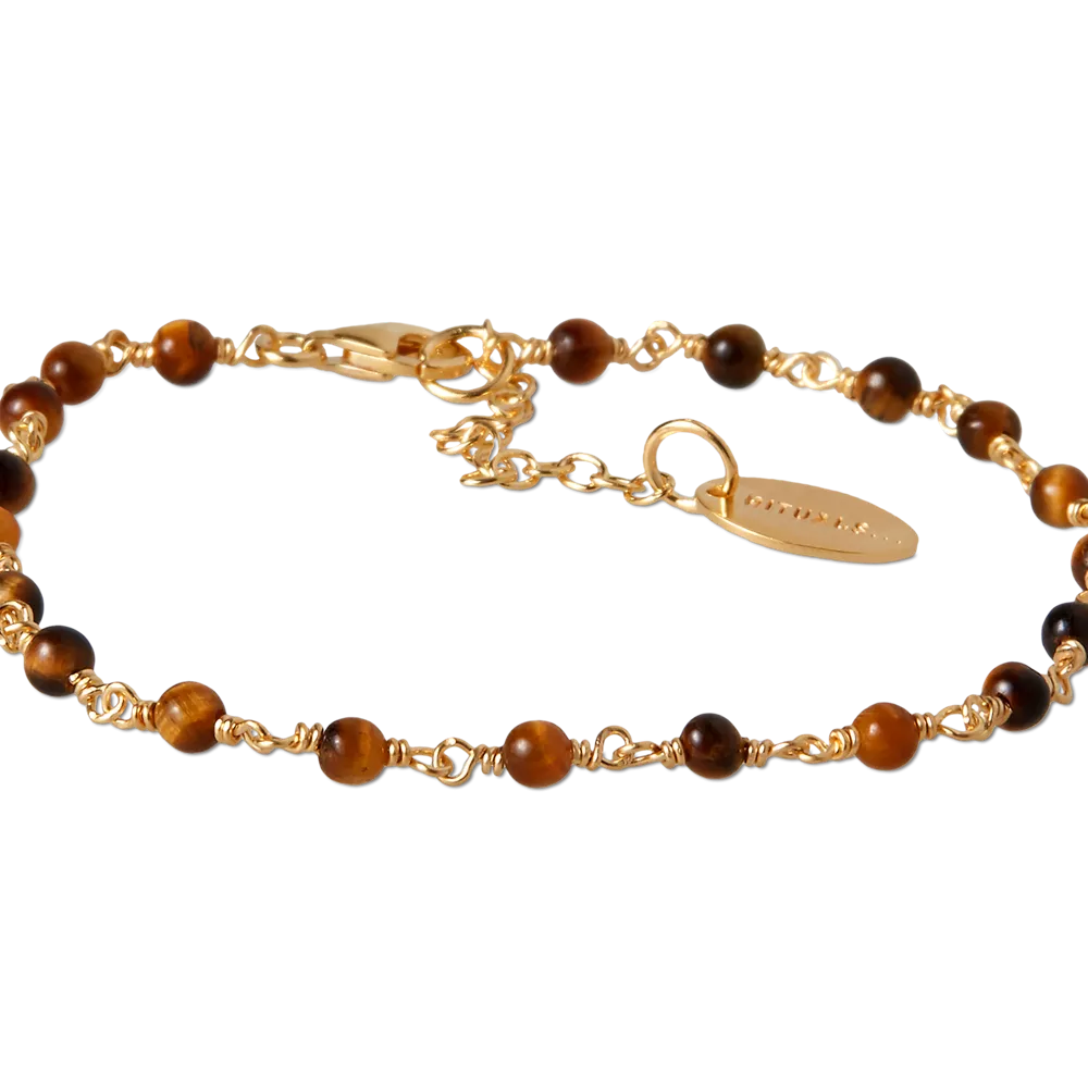 Bracelet à maillons de perles House of Rituals, plaqué or et orné de pierres précieuses