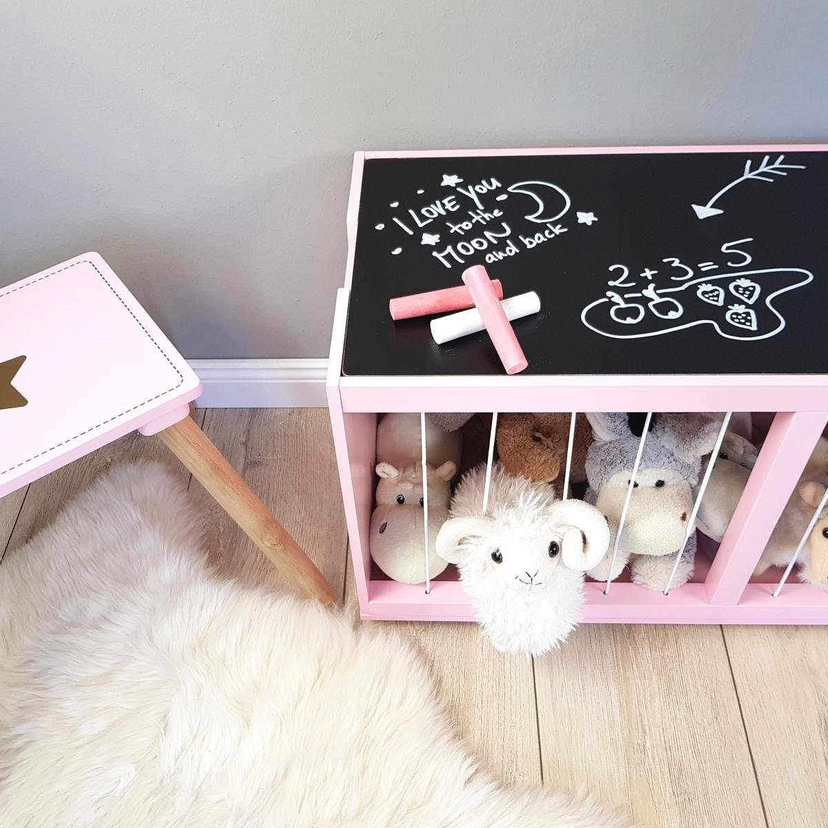 MUSTERKIND® Truhe Tilia, rosé/gold, mit Kreidetafel