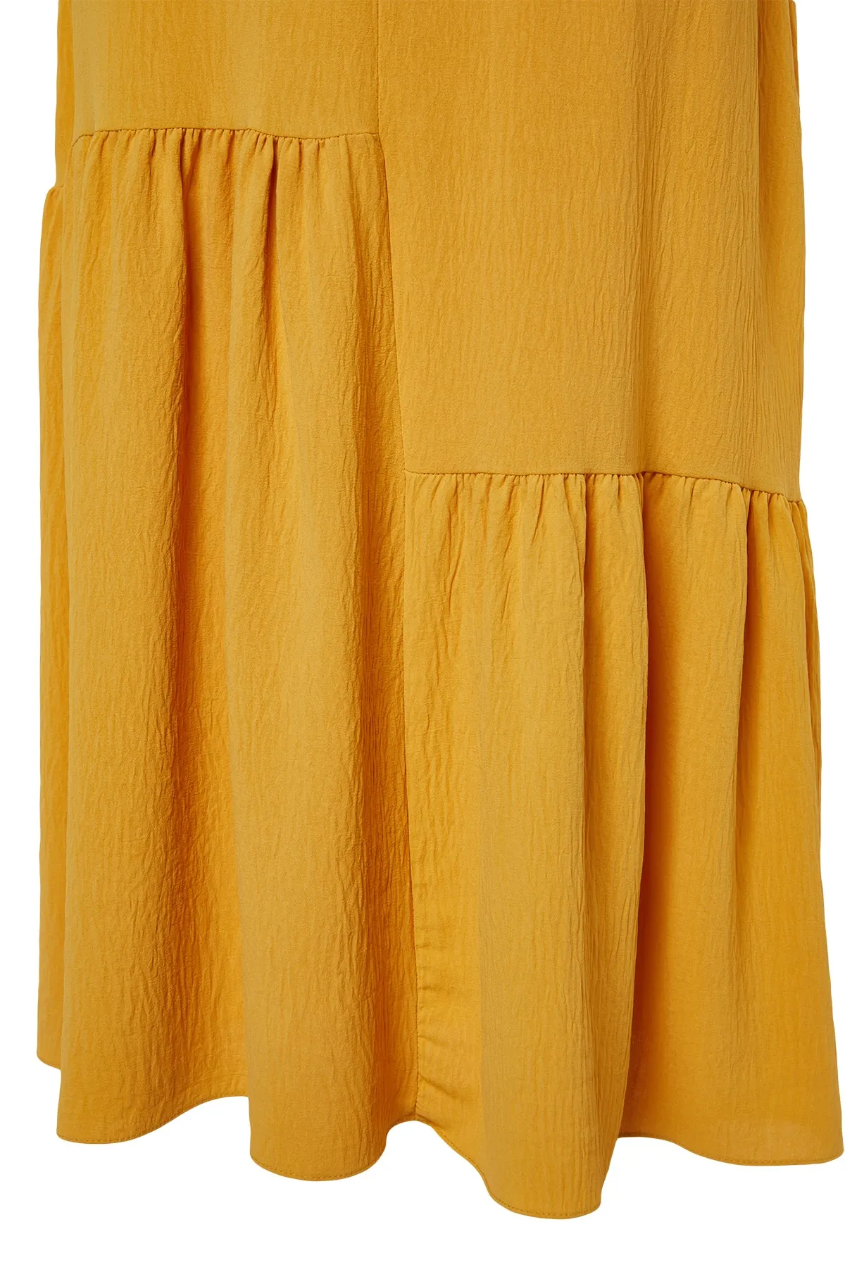 Trendyol Curve  Senfgelbes gewebtes Volantkleid TBBSS22EL1595