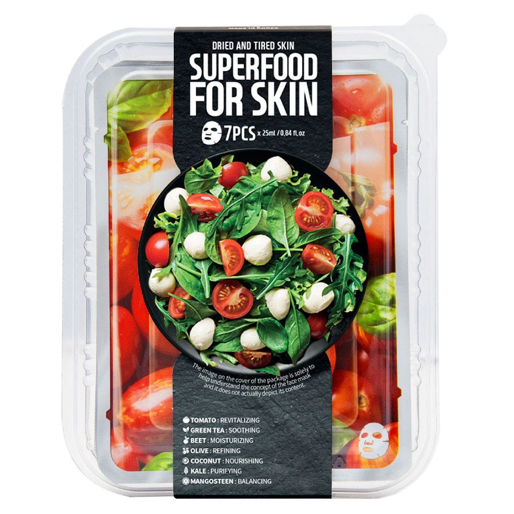 Farmskin Superfood Salad Facial Tomato Sheet Mask 7 Stück