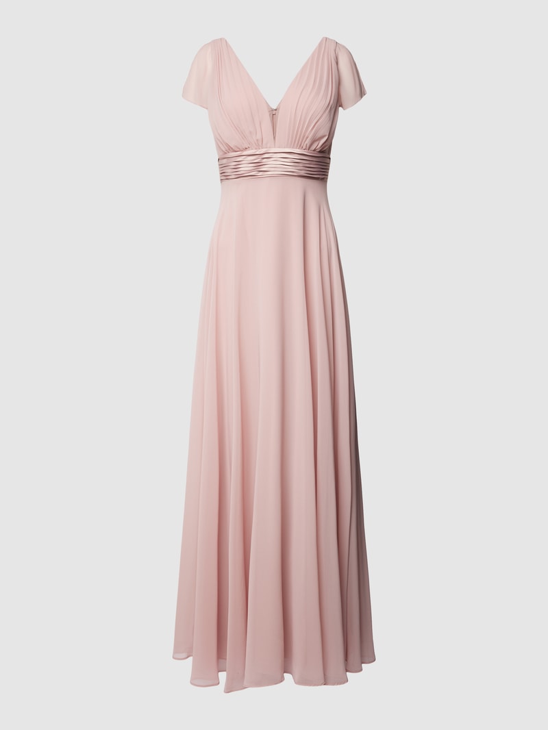 Abendkleid mit Flügelärmeln in hellrosa meliert