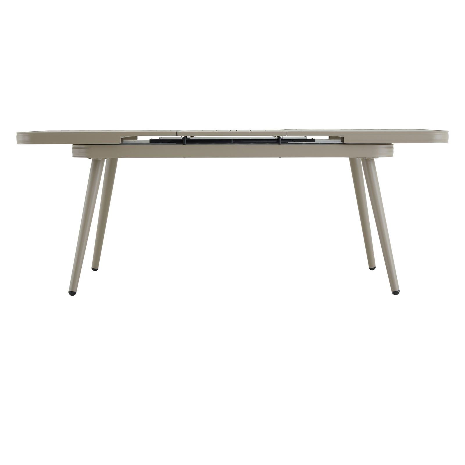 IDIMEX Gartenlounge-Set SUNNY, Gartenmöbel Set champagner/beige 1 Esstisch ausziehbar und 6 Stühle mi
