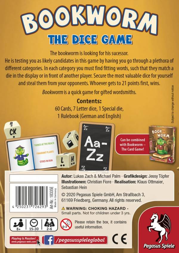 Bookworm - Dice Game (engl.)