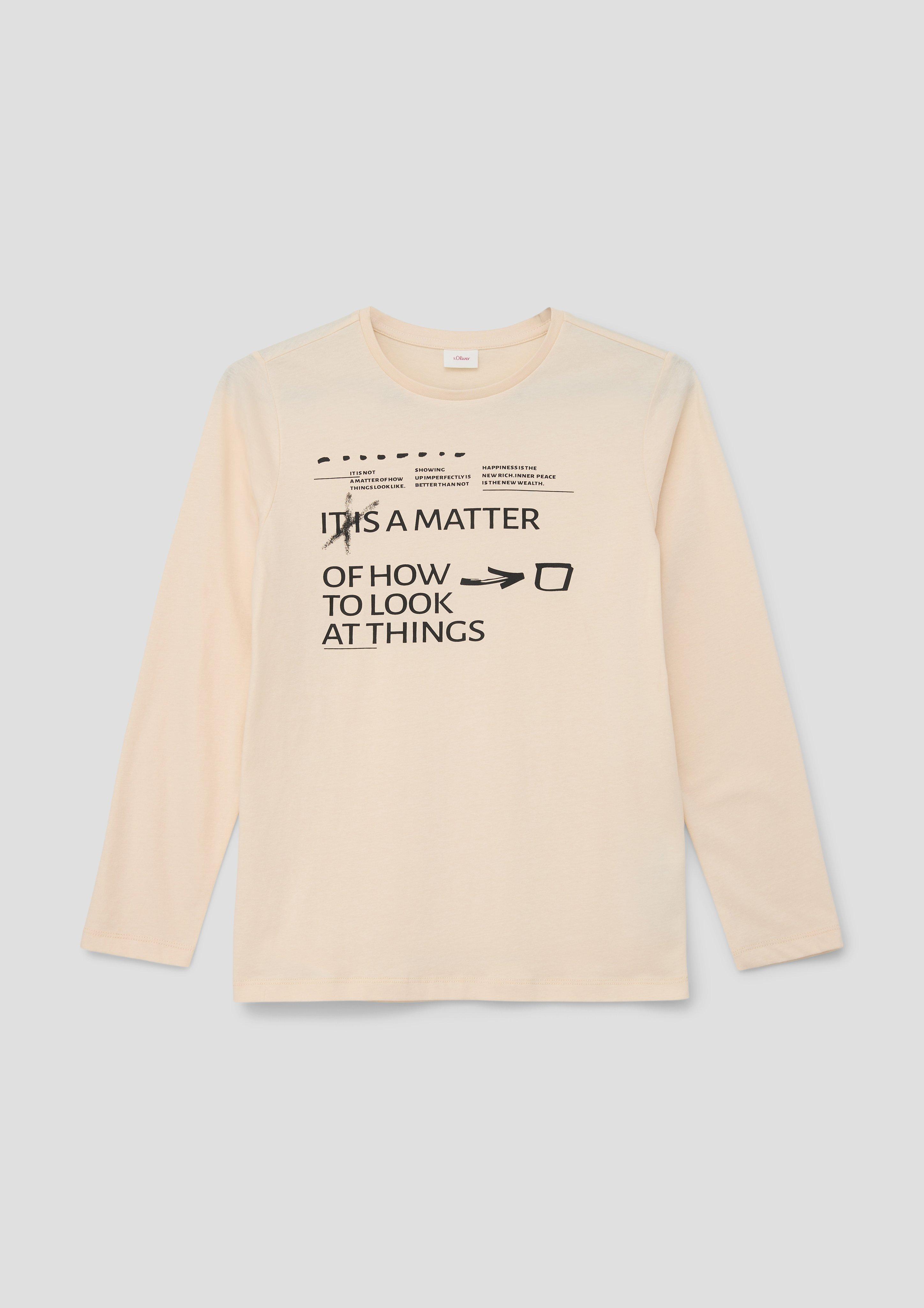 Langarmshirt mit Statement-Print  2140085-0805