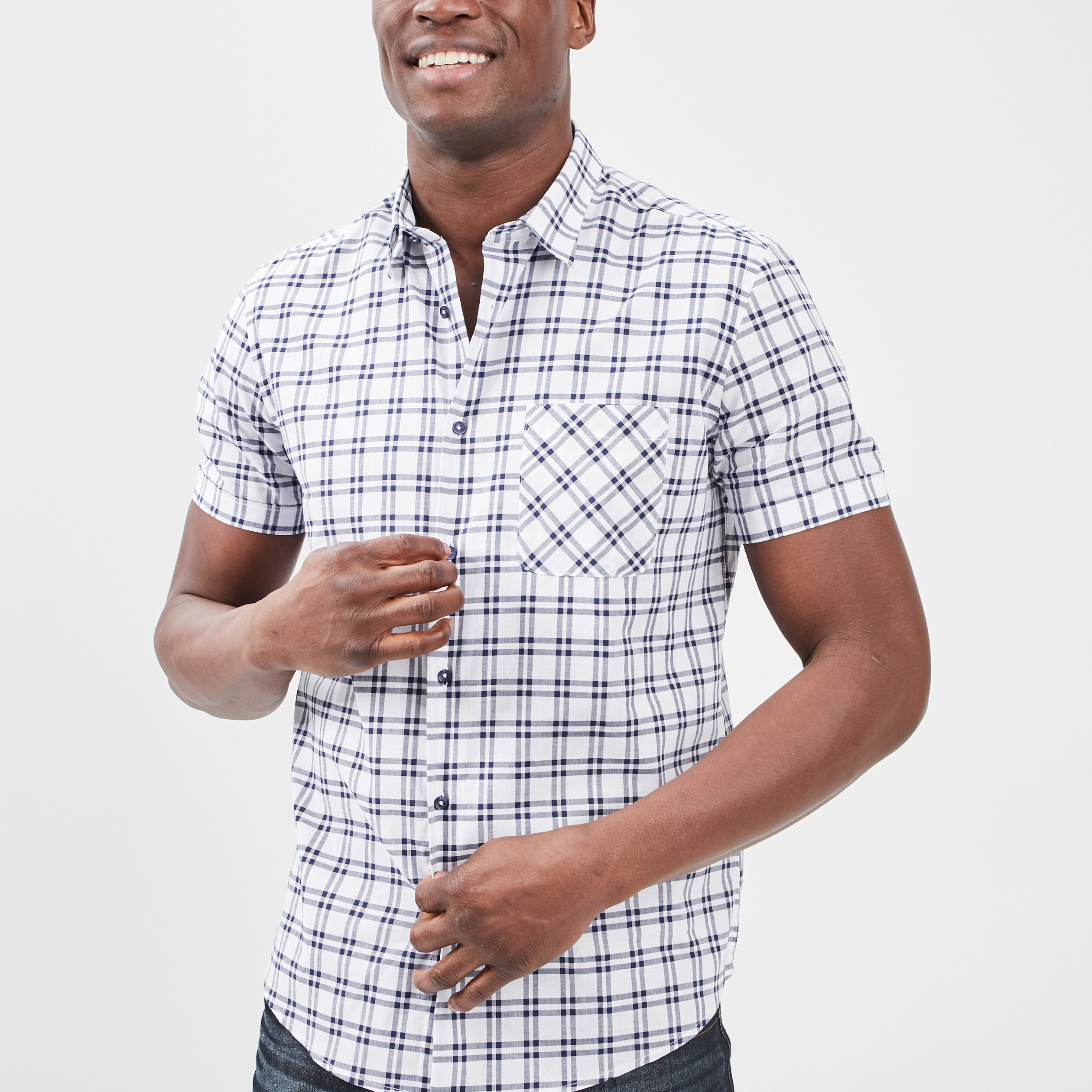 Chemise manches courtes Creeks blanc homme | La Halle